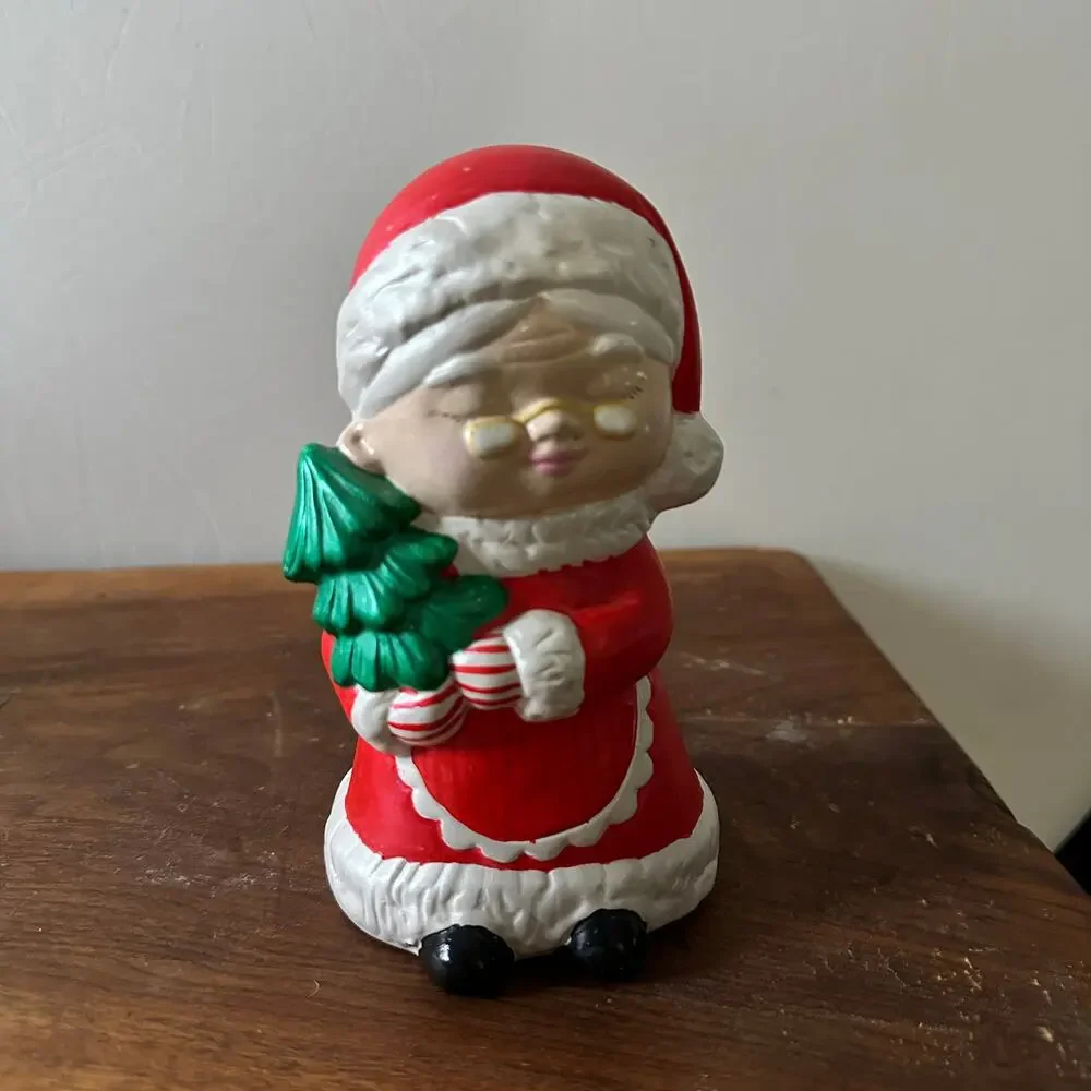 Vintage 1981 Sleepy Mrs. Claus Christmas Ceramic Figure Holiday Decor